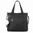 Bolsa Feminina e Nylon Multibolsos com Zíper Alça Transversal e Ombro com Pompom