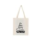 Bolsa Feminina Ecobag 100% algodão Estampa EU AMO GATOS