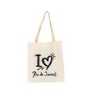 Bolsa Feminina Ecobag 100% algodão Estampa I LOVE RJ