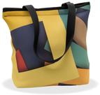 Bolsa Feminina Em Neoprene Mod Tote Bag Padrão Geométrico