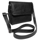 Bolsa Feminina Espaçosa De Couro Preto Marrom Crossbody Transversal Clássica