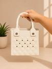 Bolsa Feminina Estruturada Matelassê Mini Bag Luxo Preta e Off White