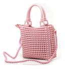 Bolsa Feminina Estruturada Textura Bolinhas Alça Tiracolo