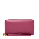 Bolsa Feminina Fossil Logan Carteira Clutch com Zíper RFID Rosa Bolsa Feminina Fossil Logan Carteira Clutch com Zíper RFID Rosa