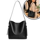 Bolsa Feminina Grande De Ombro Couro PU Com Alça Ajustável Lateral e Transversal Moderna Faculdade Resistente Espaçosa
