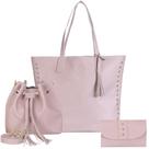 Bolsa Feminina Grande Kit 3 Peças Bolsa sacola + Bolsa saco + Carteira
