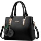 Bolsa Feminina Grande Tote Transversal Sacola Pompom Alça de Ombro e Mão Casual Resistente Viagem Trabalho Dia a Dia Presente Faculdade Lazer