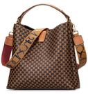 Bolsa feminina IBFUN de couro vintage com alça superior marrom