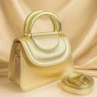 Bolsa Feminina Julia OEM Elegante com 2 Alcas em Plastico Ouro Light Bolsa Feminina Julia OEM Elegante com 2 Alcas em Plastico Ouro Light