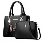 Bolsa Feminina Kit 2 Peças Baú Transversal De Mão Carteira Sintético Luxo Elegante Grande para Trabalho Escritório Faculdade Viagem Passeio Lazer