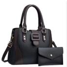 Bolsa Feminina Kit 2 Peças Ombro Carteira Transversal Sintético Croco Casual Elegante Trabalho Faculdade Viagem Passeio Lazer Dia a Dia