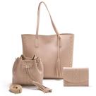 Bolsa Feminina Kit 3 Bolsas Sacola Grande Saco Alça Lateral