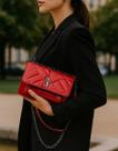 Bolsa Feminina Le Boy Bordada Luxuosa material ecológico Corrente Transversal Pequena