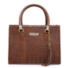 Bolsa feminina loreca material croco bolsa ctransversal e com alça lateral removivel