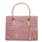 Bolsa feminina loreca material croco bolsa ctransversal e com alça lateral removivel