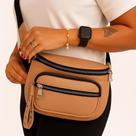 Bolsa Feminina Média Pochete com Divisórias material sintético Moderna Estilosa Casual