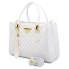 Bolsa Feminina Média Shopbag Bordada Linea Cor:BRANCA
