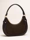 Bolsa Feminina Meia Lua BP22207 Ombro Textura Camurça Elegante