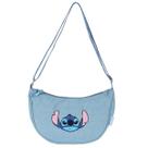 Bolsa Feminina Meia Lua Juvenil Stitch Efeito Jeans Disney Bolsa Feminina Meia Lua Juvenil Stitch Efeito Jeans Disney