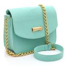 Bolsa Feminina Mini Bag Estilo Blogueira Alça Ombro Com Corrente Tendência Verão Azul
