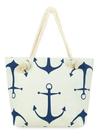 Bolsa Feminina Moda Praia Lona Ancora Marinheiro Corda