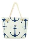 Bolsa Feminina Moda Praia Lona Ancora Marinheiro Corda