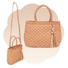 Bolsa Feminina Palha Correia De Ombro Com Alça + Pingente