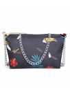 Bolsa Feminina Pequena Estampada Alça de Corrente Bag Transversal Moderna e Elegante