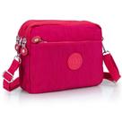 Bolsa feminina pequena tira colo de lado com 3 divisórias