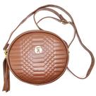 Bolsa Feminina Pequena Transversal Redonda Dia a Dia Marrom