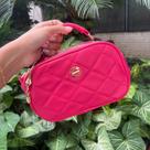 Bolsa Feminina Pequena Transversal Tiracolo de Lado Pink