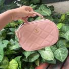 Bolsa Feminina Pequena Transversal Tiracolo de Lado Rosa