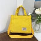 Bolsa Feminina Pequena Veludo cotelê tiracolo Amarelo