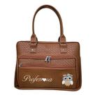 Bolsa Feminina Personalizada Professora Cor Caramelo Trançado - Coutre Bolsas