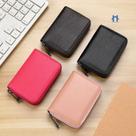 Bolsa Feminina Porta Cartões com Zíper Multi-slot Couro Colorido