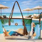 Bolsa Feminina Praia Grande + Necessaire Bolsa de Ombro Estampada Verão Moda 2026