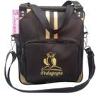 Bolsa Feminina Preta Personalizada Pedagogia / Coruja