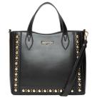 Bolsa Feminina Rafitthy Preto Detalhe Dourado