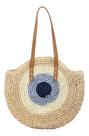 Bolsa Feminina Redonda Ombro Palha Sintética Passeio Praia