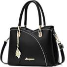Bolsa Feminina Resistente Média Espaçosa Divisória Casual Elegante Transversal De Lado Lisa Fosca Dura Para Presente Trabalho Igreja Faculdade Escola