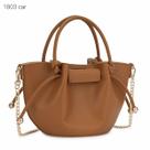 Bolsa Feminina Saquinho de Mão e Transversal com Alça de Corrente Kit 2 pçs com Mini Bolsinha Necessaire 1803 CorBege