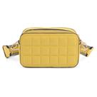 Bolsa feminina sintetica amarelo com ziper