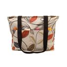 Bolsa Feminina Tecido Impermeável Alça Ombro RMarq Collection Estampa bege folhas e flores Bolsa Feminina Tecido Impermeável Alça Ombro RMarq Collection Estampa bege folhas e flores