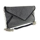 Bolsa feminina tiracolo envelope com strass brilho premium