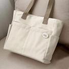 Bolsa Feminina Tote Lona Grande Canvas Faculdade Reforçada Cor:OFF-WHITE