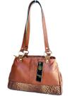 Bolsa feminina tote ombro couro roma 1136 marrom caramelo