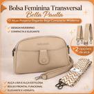 Bolsa Feminina Transversal Bella Paulla 2 Alças material sintético Compacta Moderna