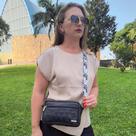 Bolsa Feminina Transversal Couro Legítimo Preto Coutre Bolsas