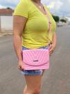 Bolsa feminina transversal de ombro bordada lateral