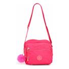 Bolsa Feminina Transversal Nylon Impermeável Tiracolo Pequena Com Bolsos Zíper Alça Ajustável